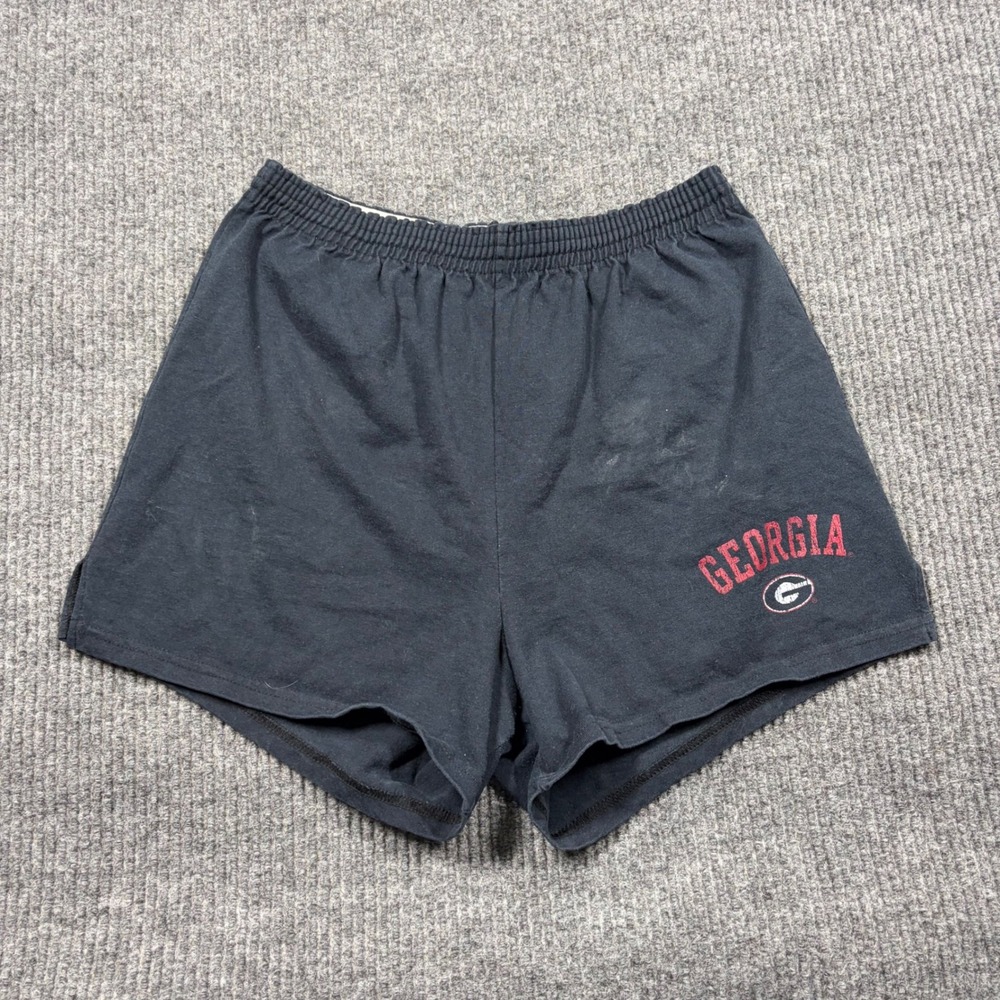 Soffe Shorts Womens XL Georgia Bulldogs NCAA Black Cotton Blend Athletic Running